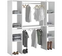 Kit dressing ARTIC EKIPA - Décor mélaminé blanc - 2 penderies + 2 tiroirs - L176 x P40 x H180 cm - Fabriqué en France