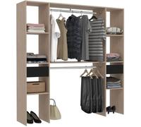 Kit dressing ARTIC EKIPA - Décor mélaminé chêne Jackson et noir - 2 penderies + 2 tiroirs - L176 x P40 x H180 cm - Fabriqué en France