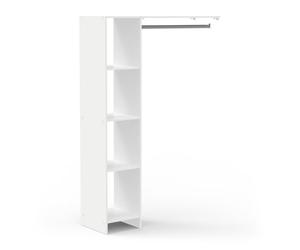 Kit Dressing avec Penderie & Colonne De 3 Rayons Modulable - Coloris Blanc Mat - 120,2 x 180 x 39,6 cm