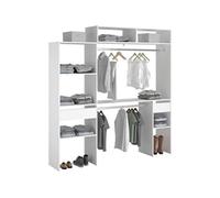 Kit dressing e tensible ARTIC EKIPA 2 penderies 2 tiroirs 1 surmeuble Blanc
