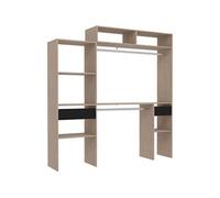 Kit dressing e tensible ARTIC EKIPA Chene et 2 penderies 2 tiroirs Surmeuble L198