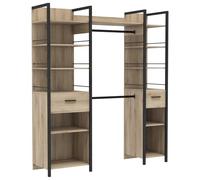 Kit Dressing extensible - L179 x P48 x H208 cm - Chêne Kronberg / Noir mat - RIGA