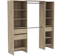 Kit dressing extensible - L192 x P50 x H205 cm - Décor Chêne Kronberg - MIAMI