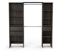 Kit dressing extensible - L192 x P50 x H205 cm - Décor Chêne Waterford - MIAMI Noir