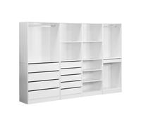 Kit Dressing Modulable Avec 4 Éléments. Blanc. Panneaux Stratifiés Blanc