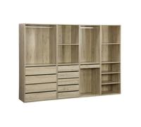 sweeek | Kit dressing modulable avec 4 éléments naturel panneaux stratifiés Naturel G