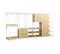 Kit dressing modulable blanc avec 5 éléments. L 360 x P 48 x H 190