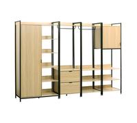 Kit dressing modulable noir avec 4 éléments. L 280 x P 48 x H 190 cm