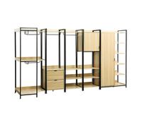 Kit dressing modulable noir avec 5 éléments. L 360 x P 48 x H 190