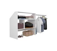 Kit Dressing Sous Comble Artic Ekipa - Décor Mélaminé Blanc - 1 Penderie - L197 X P50 X H94 Cm