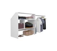 Kit dressing sous comble ARTIC EKIPA - Décor mélaminé blanc - 1 penderie - L197 x P50 x H94 cm