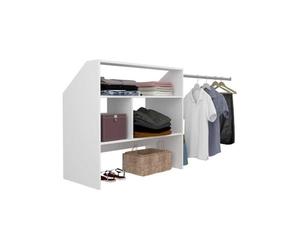 Kit dressing sous comble ARTIC EKIPA - Décor mélaminé blanc - 1 penderie - L197 x P50 x H94 cm