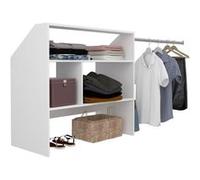 Kit dressing sous comble ARTIC EKIPA - Décor mélaminé blanc - 1 penderie - L197 x P50 x H94 cm