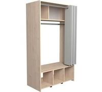 Dressing Kit dressing Vestiaire ARTIC avec rideau Chene Jackson 1 penderie L 103 H 18