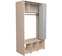 Kit dressing Vestiaire ARTIC avec rideau - Chene Jackson - 1 penderie - L 103 x H 180,4 x P 50,3 cm - EKIPA