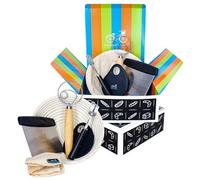 Kit du Pain au Levain Artisanal - Panier de Banneton Entoilé | Fouet à Pâte Danoise | Outil de Notation du Pain | Découpeur de Pâte | Grattoir à Pâte