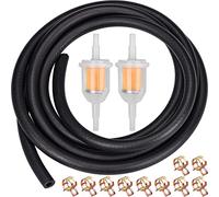 Kit Durite Essence - 2m Ø 6mm Conduite de Carburant + 2 Filtres à Carburant + 10 Colliers de Serrage pour Moteurs Kawasaki, Kohler, Briggs & Stratton et Plus