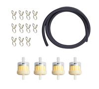 Kit Durite Essence, avec Tuyaux de Carburant de 1 m, 4 Filtres à Carburant, 10 Colliers de Serrage, Moto Duty Filtre Essence, pour Petits Moteurs, Scooter, Moto, Voiture, Tracteur, Tondeuse