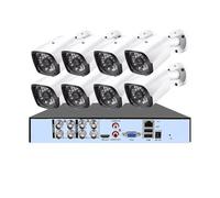 Kit DVR 4K 8 canaux avec Vision Nocturne Couleur, détection de Visage, caméra AHD 8 MP, Enregistrement Audio, Microphone, système de vidéosurveillance extérieur(2T,8CAMERA 8CH DVR_UK Plug)