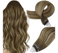 Kit Easyouth Extension Cheveux Naturel Adhesif Invisible et Extension Cheveux Micro Ring 2pack de #4/27/4 Longueurs 12+14pouces total 80g Extensions à Bandes en Cheveux Humains - Résultat Naturel