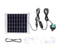 Kit eau solaire 10W 5-12V avec interrupteur de réglage pour aquarium | Exploite l'énergie solaire grâce à la génération d'énergie double face pour faire circuler et oxygéner l'eau sans