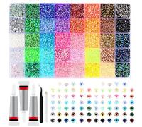 Kit éblouissant de strass en résine de 32 000 pièces avec 3 pièces colle 10 ml, kit d'éblouissement strass colorés 0, 3 cm pour vêtements artisanaux, tasses, chaussures, tissu, Nail Art, 4