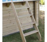 Kit échelle bois extérieure pour piscine Ubbink