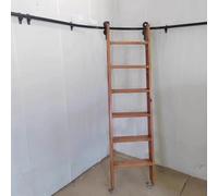 Kit échelle télescopique avec rails d'angle rustiques noirs de 23ft / 700 cm, idéal pour Boohelves, lofts, bureaux et entrepôts