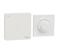 Kit éclairage avec variateur rotatif + passerelle wifi + plaque de finition simple Schneider Electric Odace Wiser blanc