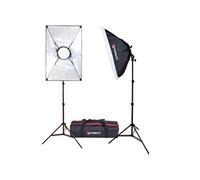 Starblitz Kit d'éclairage LED continu intérieur SLRING 2x50W pour vlogeurs Noir