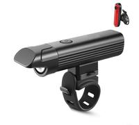 Kit Éclairage Vélo 500lm avec Feu Arrière pour Nuit | 2500mAh , autonomie étendue, port USB-C , recharge pour rapide, pour zéro panne(black)