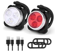 Kit Éclairage Vélo Avant/Arrière, LED USB Rechargeable, Antichoc Et Étanche, Pour VTT, VTC, Cyclisme Et Poussette