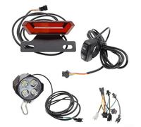Kit Éclairage Vélo Électrique 24V-48V pour avant Arrière Kit | Compatible 24V-48V, et feu arrière, klaxon intégré, sécurité nocturne, montage simple