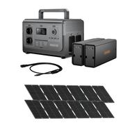 Kit Éco-Domestique RUNHOOD ¿ HE1200 + 2×EB324 + 2×SERI200 + Y Cable ¿ 1296 Wh avec Recharge Solaire Ultra-Rapide