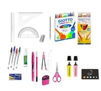 Kit Eco Fournitures Scolaires 20 pièces spécial collège + 1 Index Adhésif Blumie (Rose)