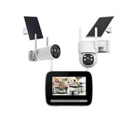 KIT écran 7? enregistreur 4MP ULTRA HD + 2 Caméras rechargeables (1x PT) + 2 Panneaux solaire