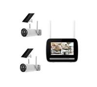 KYF - KIT écran 7" enregistreur 4MP Ultra HD + 2 Caméras Rechargeables + 2 Panneaux Solaire