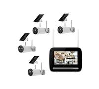 KIT écran 7 enregistreur 4MP ULTRA HD + 4 Caméras rechargeables + 4 Panneaux solaire