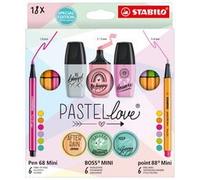 Stabilo Pastel Love Mini World Pen 68/point 88/boss 18 Units
