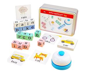 Kit éducatif pour classer les lettres - Jeu d'activités de mots en bois, jouets éducatifs pour la petite enfance, kit de développement des capacités cognitives, accessoires de jeu pour la salle de