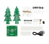 Kit éducatif pour sapin de Noël électronique à faire soi-même pour apprendre l'électronique de base et la soudure avec lumières LED clignotantes pour décoration de table ou étagère (7 couleurs)