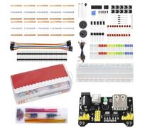 Kit électronique de platine d'expérimentation 830 trous pour Arduino R3, 140 pièces avec résistances, LED, potentiomètres et fils, pour débutant