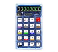 Kit électronique DIY avec calculatrice LED à base de microcontrôleur et affichage à 7 chiffres pour la formation à la soudure et la programmation de base (rouge)