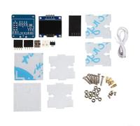 Kit électronique DIY pour affichage de l'horloge wifi avec coque acrylique transparente, écran HD, interface d'alimentation USB 5 V, conçu pour l'électronique ESP8266