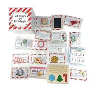 Kit elfe de Noël en 2024 jours - Elfe Avent 2024 - Kit d'elfe de 24 jours - Accessoires de porte - Boîte de 24 cadeaux de compte à rebours de Noël pour enfants et adolescents