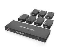 Kit émetteur-récepteur vidéo 1080p RJ45 avec câble Ethernet Cat6 (60 m), répartiteur 1 x, 2, 4 et 7(1TX-7RX-60M)