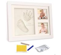 Kit Empreinte Bebe Pieds et Mains - Empreinte Bébé Moulage Cadre Photo - pour Nouveau né Cadeau de Bapteme Fille Garcon - 28cmx22cm