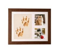 Kit empreinte de patte pour chien Ornement commémoratif avec cadre en bois | Coffret Mémoire Kit Moulage En Argile Pour Chien Pour Maison Cuisine Chambre Couloir Entrée Bureau Table F