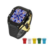 Kit en alliage en titanium Case de fibre de carbone avancée + bande 6pcs pour bande 45 mm 44 mm Case de diamant de luxe pour la série Iwatch 7 6 5 4 SE