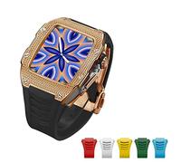 Kit en alliage en titanium Étui en fibre de carbone avancée pour bande 45 mm 44 mm Case de diamant de luxe + bande 6pcs pour la série Iwatch 7 6 5 4 SE